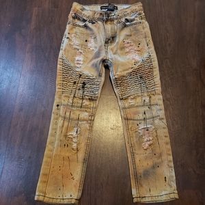 GS-115 Denim Boys Splattered Denim Jeans 6